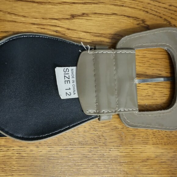 Stretch Belt Waist Wide Statement Taupe Enclosure Women's Size 12 - Picture 6 of 9